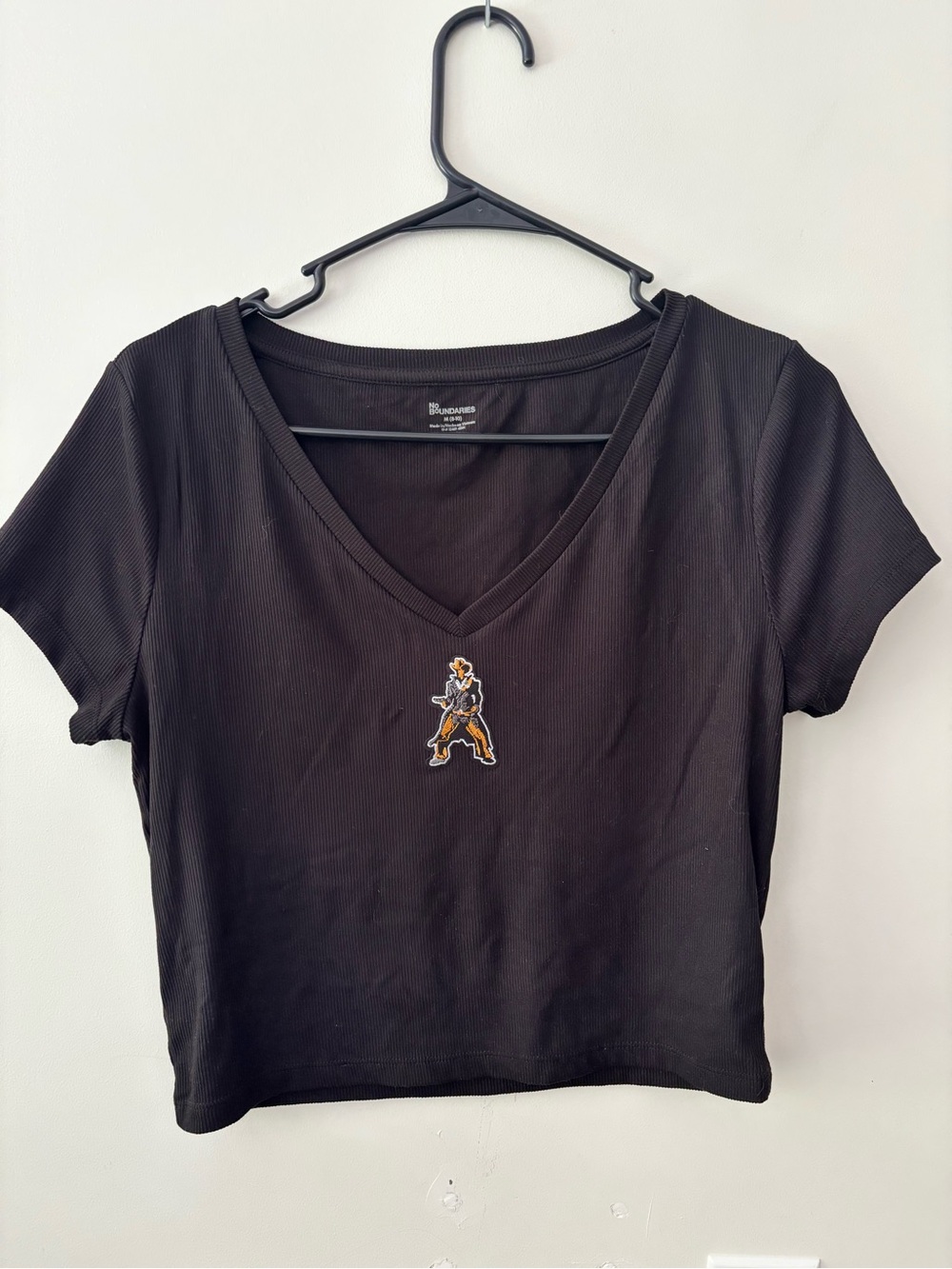 Western Cowboy Patch Crop top Upcycled as is